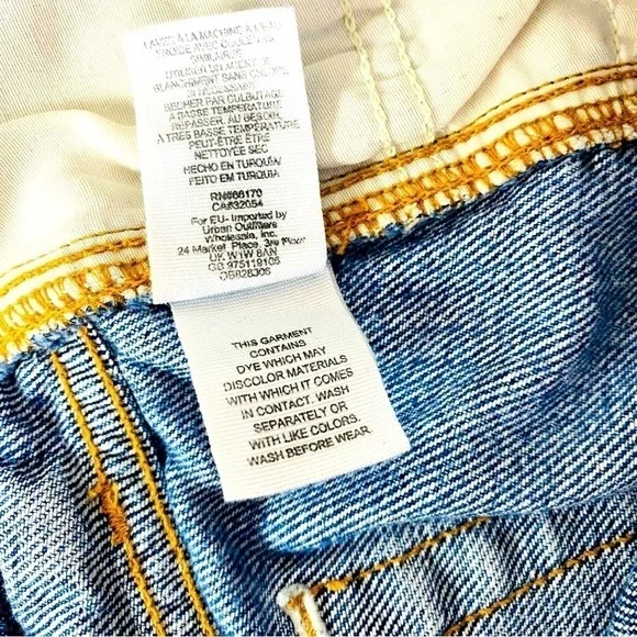 We The Free Breezy A Line Distressed Button Fly Denim Skirt Size 25 - Picture 9 of 9